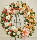 Peach, Orange and White <br>Standing Wreath Davis Floral Clayton Indiana from Davis Floral